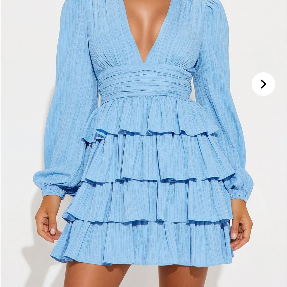 Elegant Blue Tiered Dress